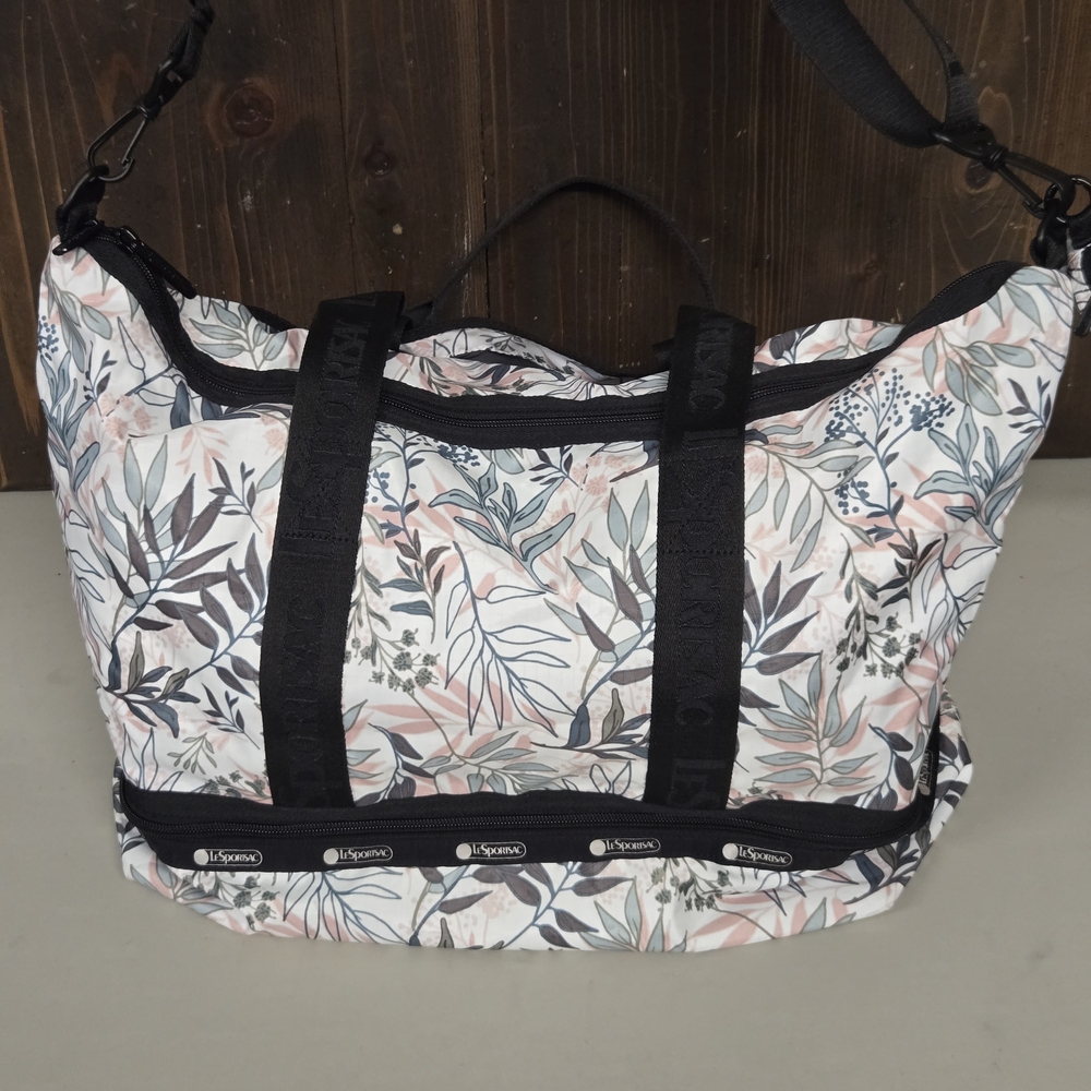 LeSportsac Large Weekender Floral Travel Tote Overnight Bag - Picture 2 of 13